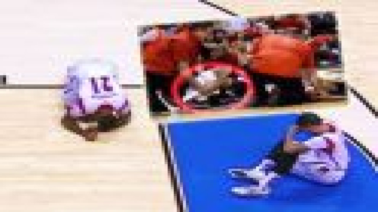 Basketbolcunun ayağı böyle kırıldı