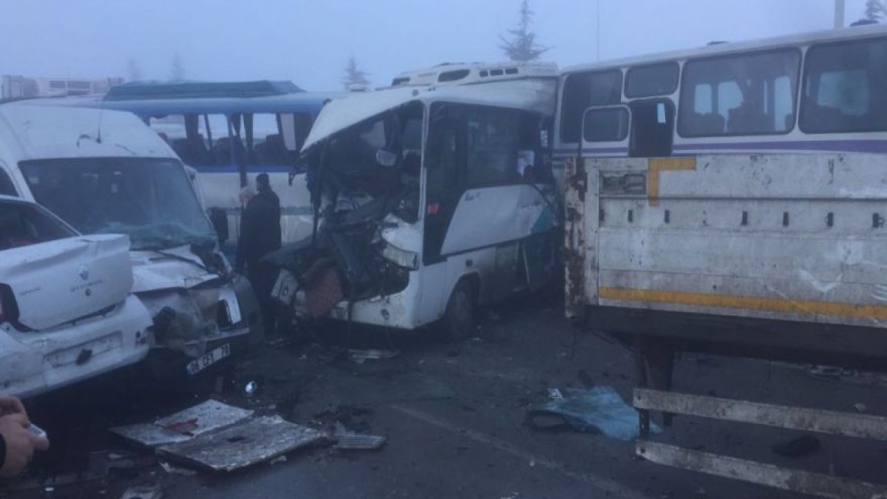 40'tan fazla araç birbirine girdi, ortalık savaş alanına döndü