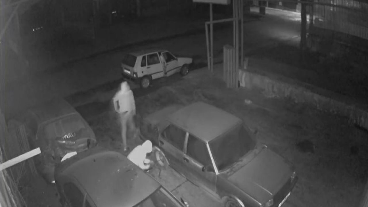 10 dakikada Şahin'in 4 lastiğini çaldılar