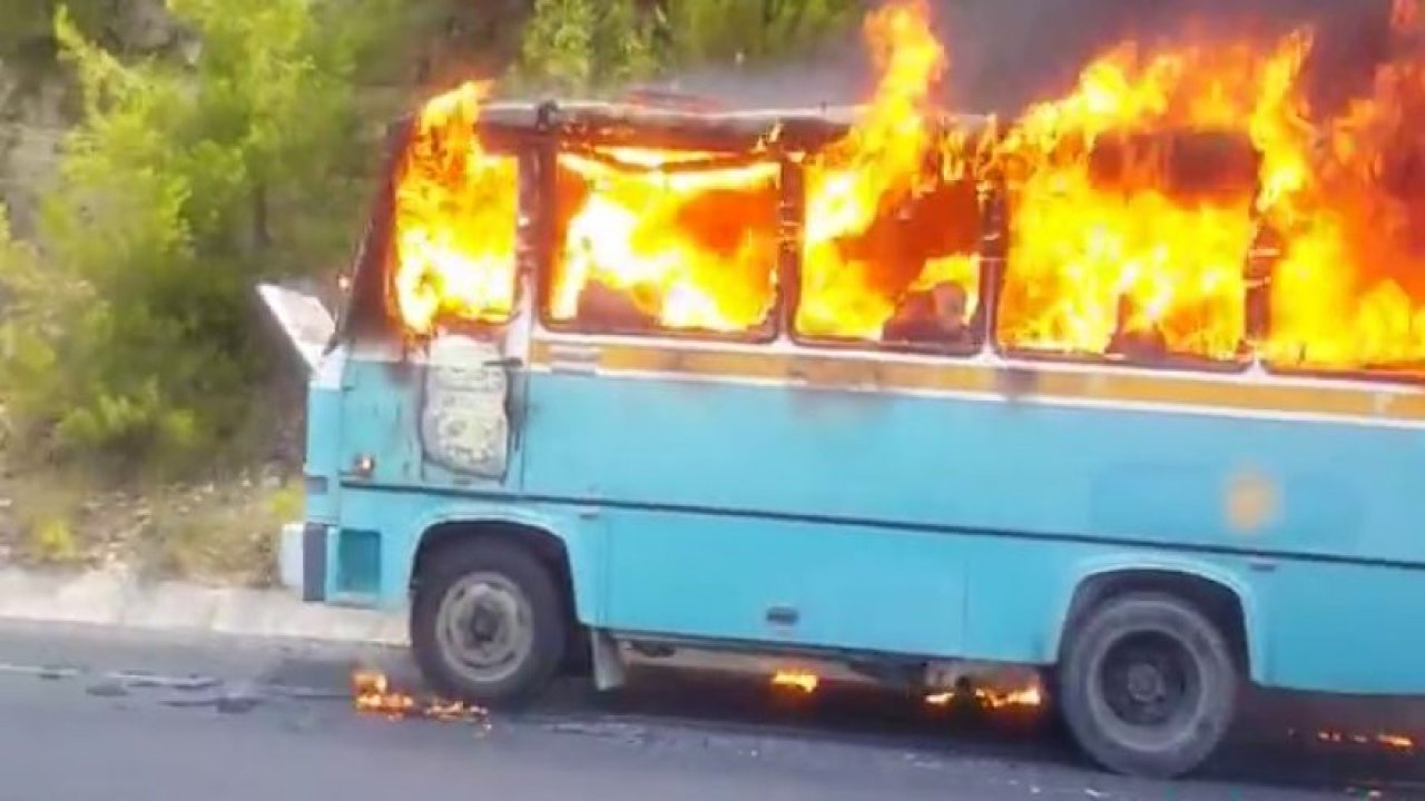 Akseki Konya Yolu'nda otomobil yangını