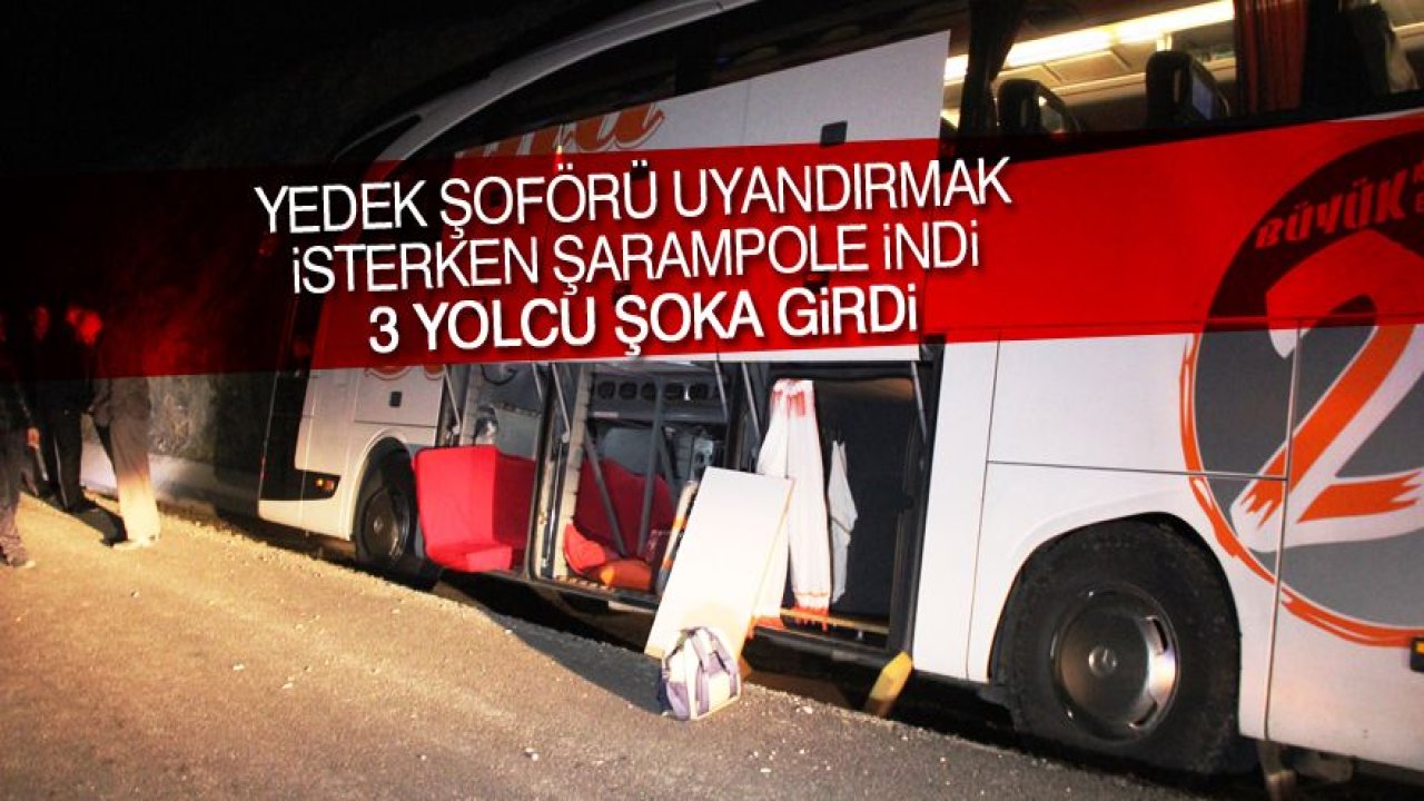 Yolcu otobüsü şarampole indi, 3 yolcu şoka girdi