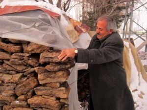 Kat Kaloriferinde Tezek Yakarak Isınıyorlar