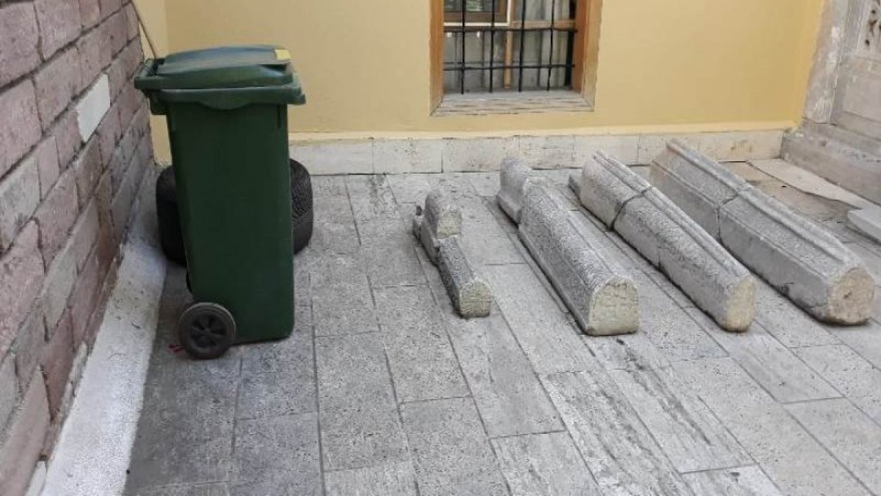 Türbe bahçesinde çevre düzenlemesi rezaleti