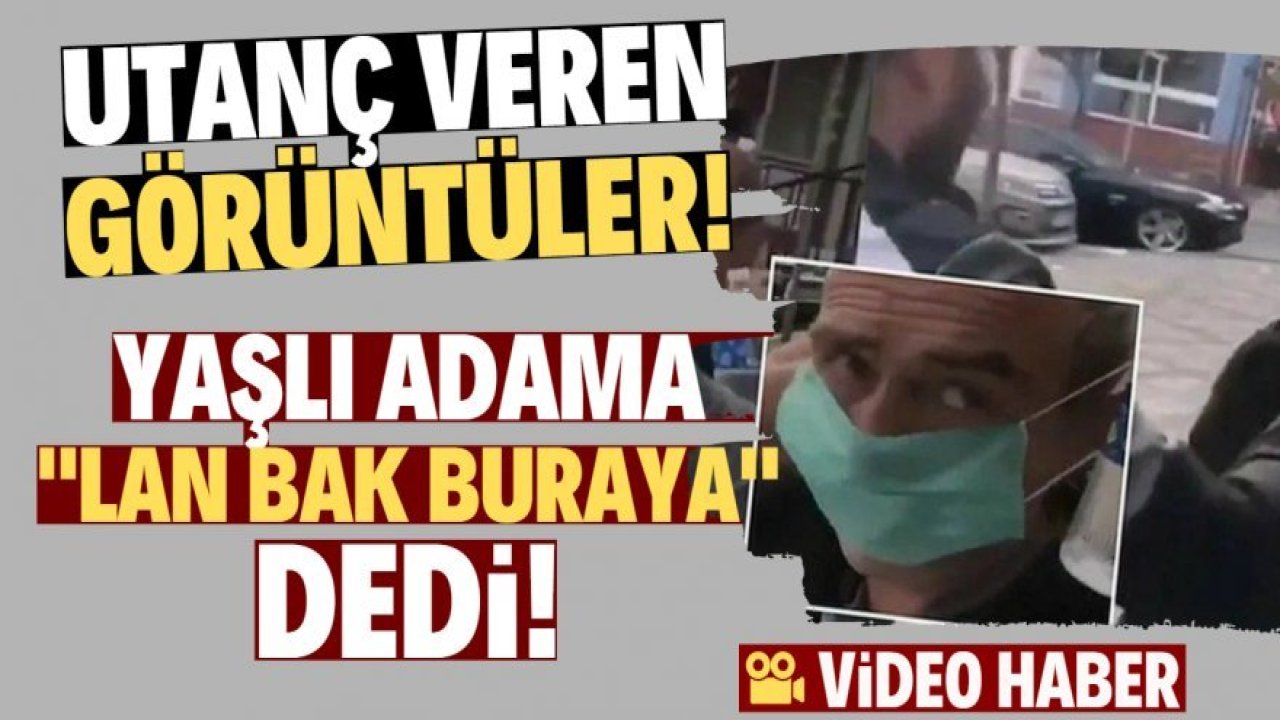 Yaşlı adamı zorla durdurup, yüzüne zorla maske takıp başına kolonya döktüler