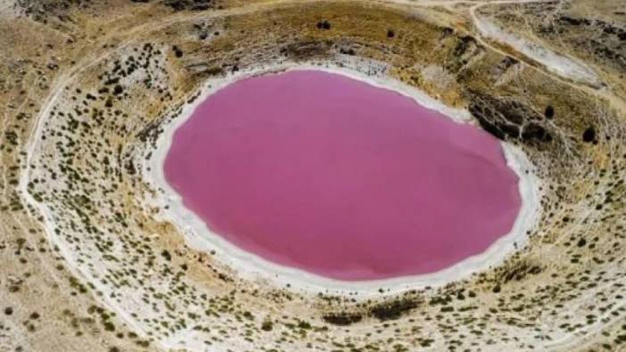 Konya Meyil Gölü pembeye dönüştü