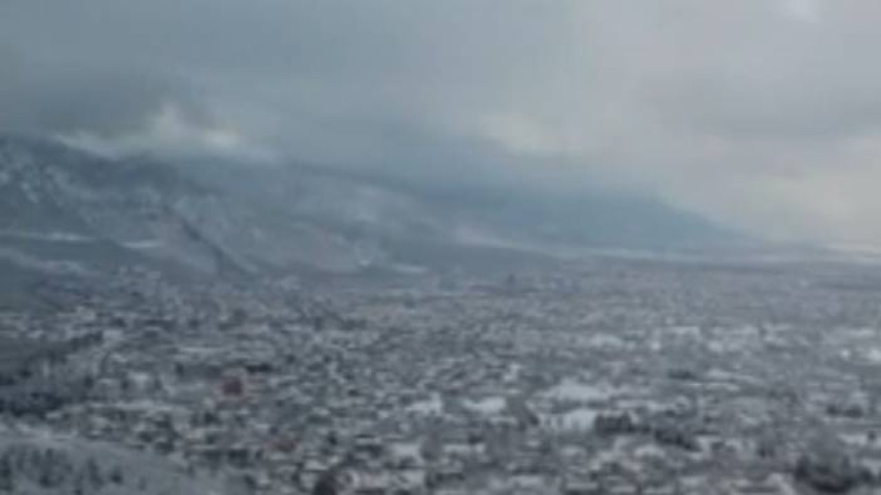 Denizli’nin beyaz örtüsü havadan görüntülendi