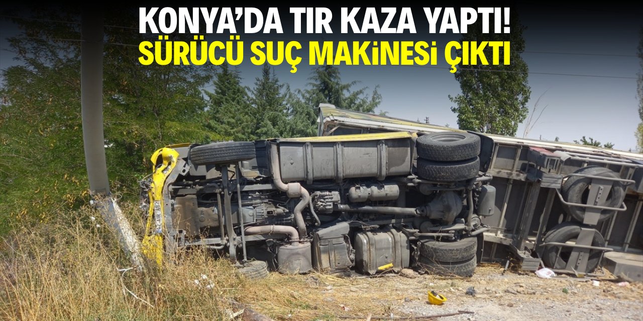 Tır sürücüsü kaza yaptı! Araçtan suç unsurları çıktı