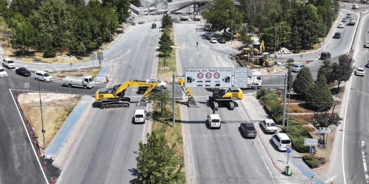 Konya'da köprülü kavşağın yıkımı başladı