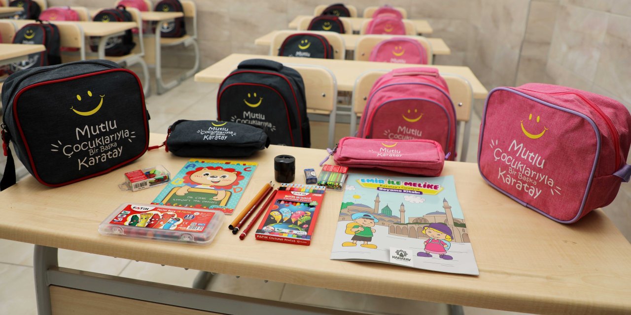Karatay'dan okul çantası ve kırtasiye seti