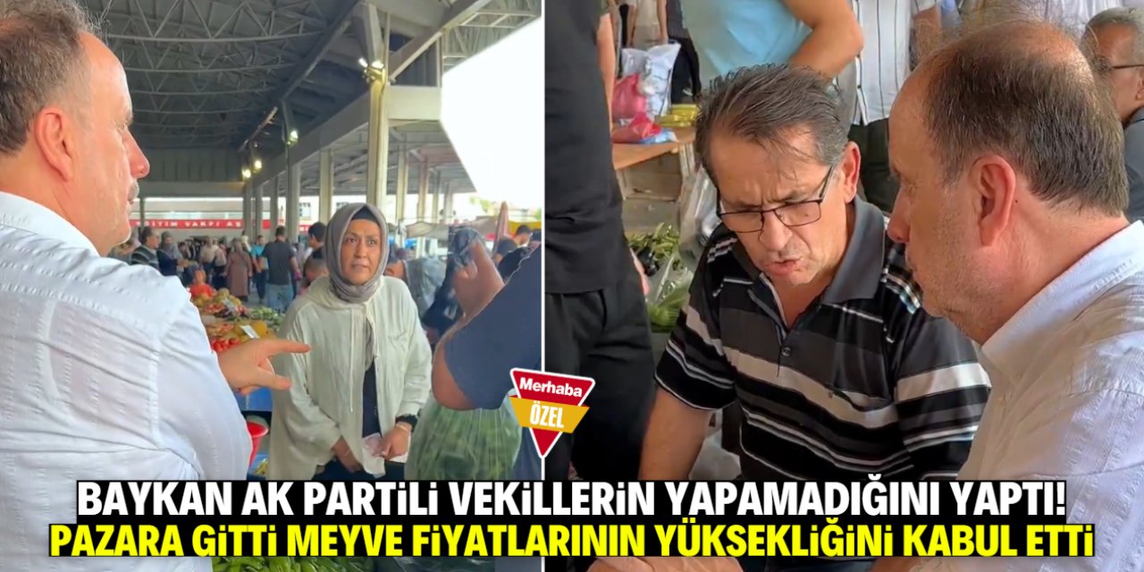 AK Parti Konya Milletvekili Baykan pazara gitti! Meyve fiyatı özeleştirisi yaptı