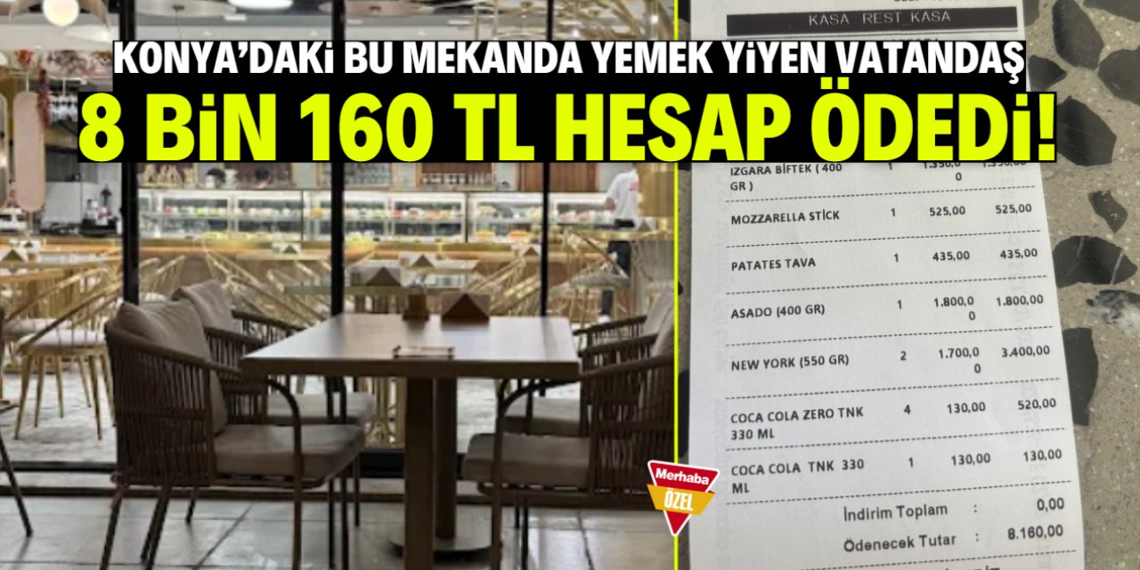 Bu mekan New York'ta değil Konya'da! 8 bin 160 TL hesap ödediler