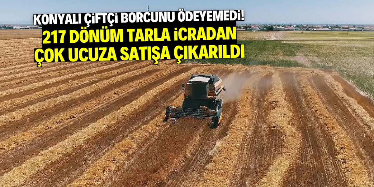 Konyalı çiftçinin 217 dönüm tarlası icradan satışa çıkarıldı
