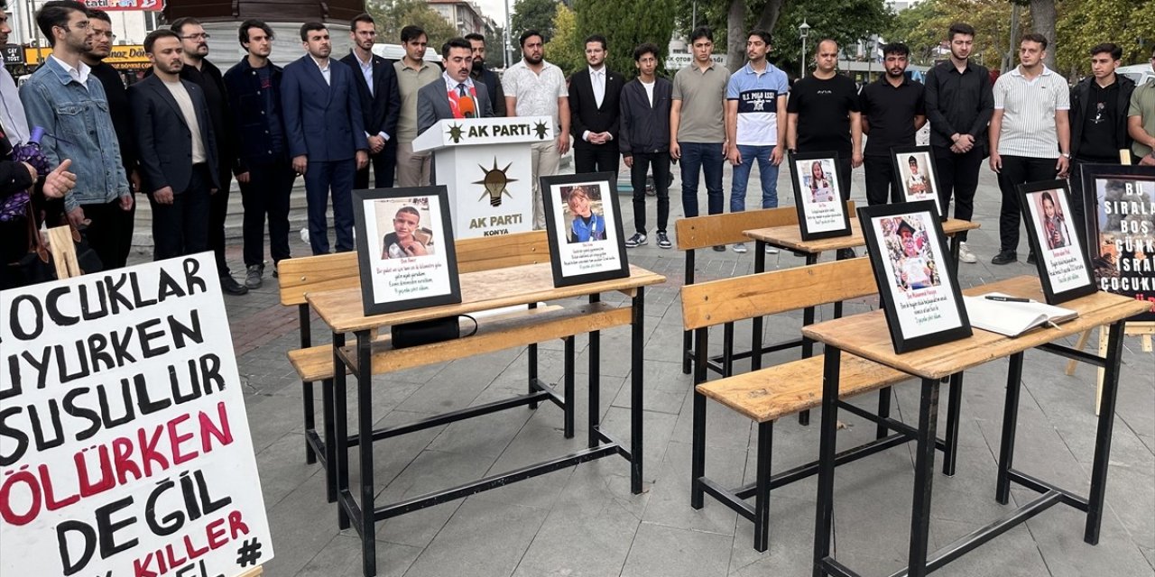 Konya'da 'Boş Sıralar'da Gazzeli çocuklar anıldı