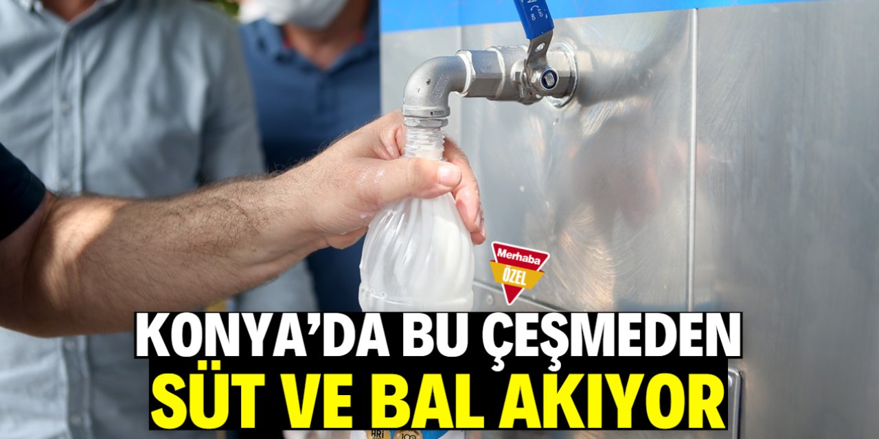 Konya'daki çeşmeden süt ve bal akıyor!