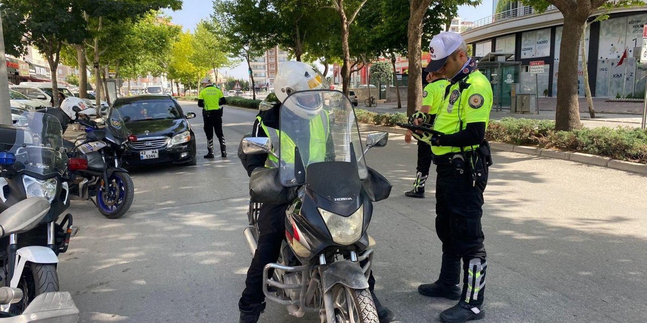 Konya polisinden motosikletlere özel denetim