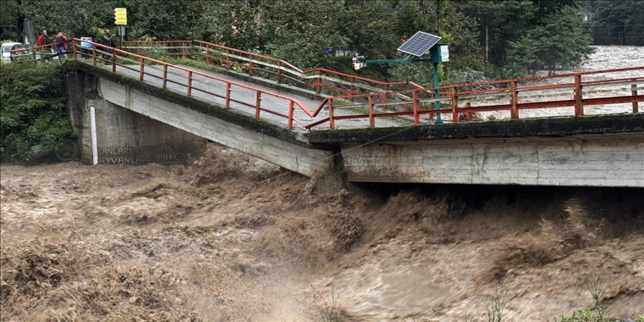 Rize'de sağanak yağış hayatı olumsuz etkiliyor