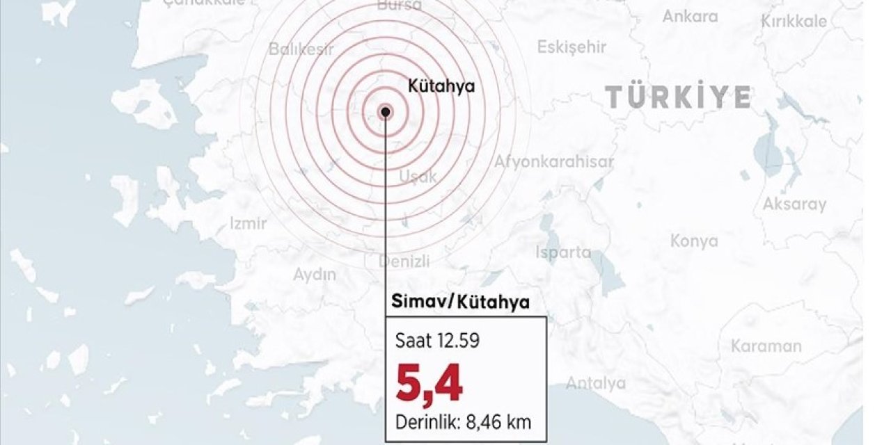 Kütahya'da 5,4 büyüklüğünde deprem