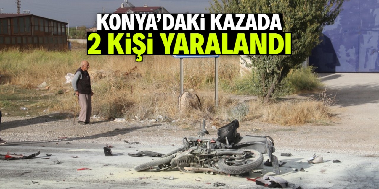 Konya'da işçi servisi ile motosikletin çarpıştığı kazada 2 kişi yaralandı