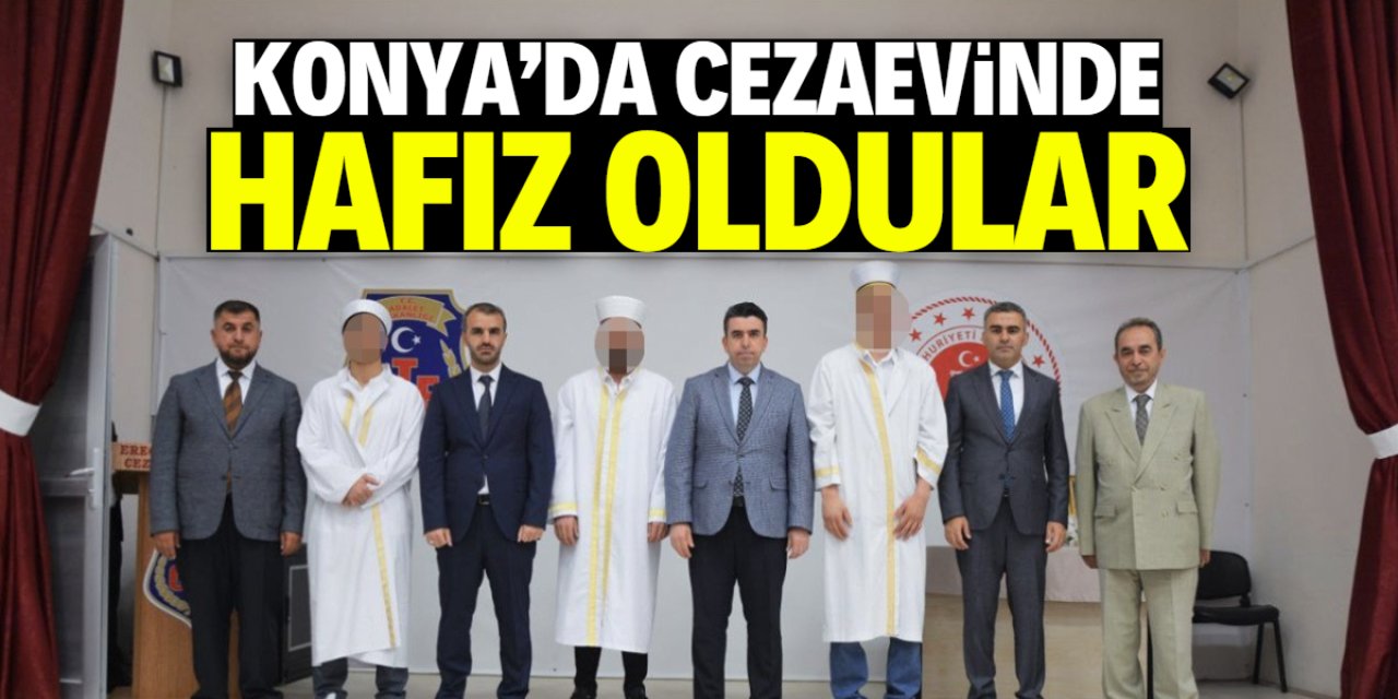 Konya'da cezaevinde hafız olan 3 hükümlü için icazet töreni yapıldı