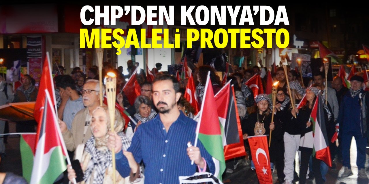 CHP'den Konya'da meşaleli protesto