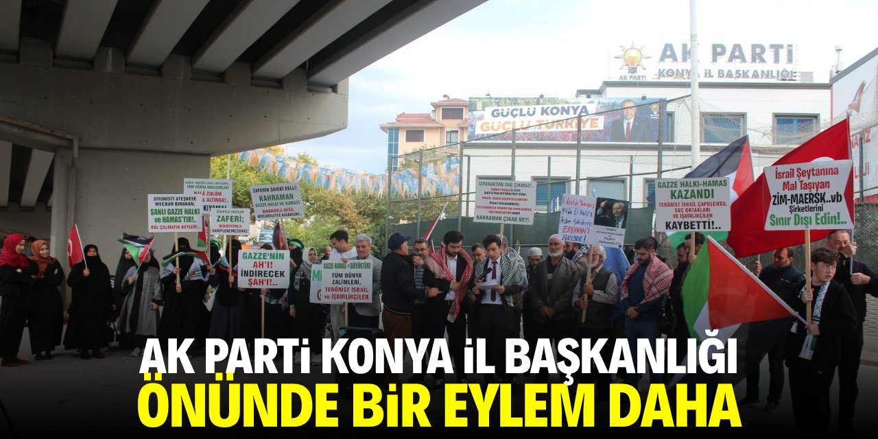 AK Parti Konya İl Başkanlığı önünde bir eylem daha!