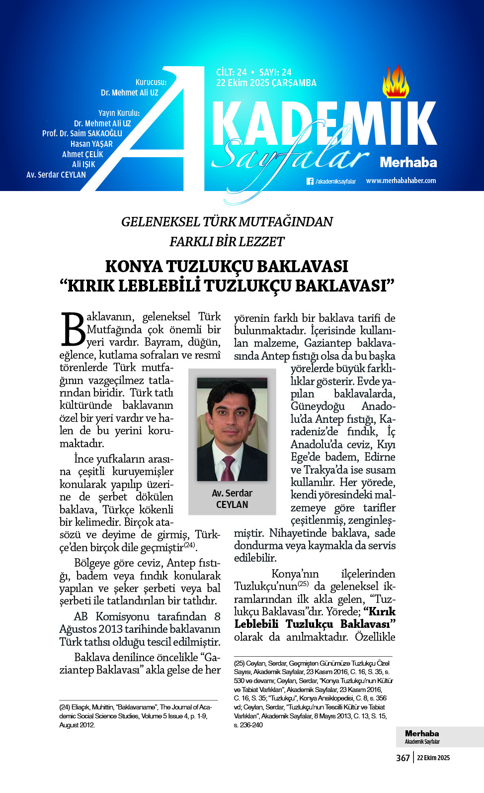 Cilt24, Sayı 24, 22 Ekim 2025