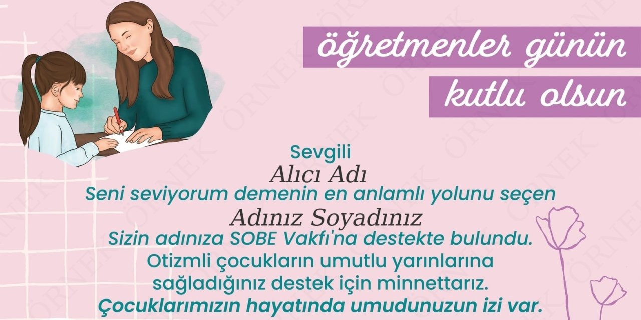 SOBE’den Öğretmenler Günü’nde sertifika