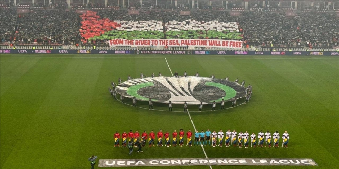 Samsunspor taraftarından Filistin'e destek koreografisi