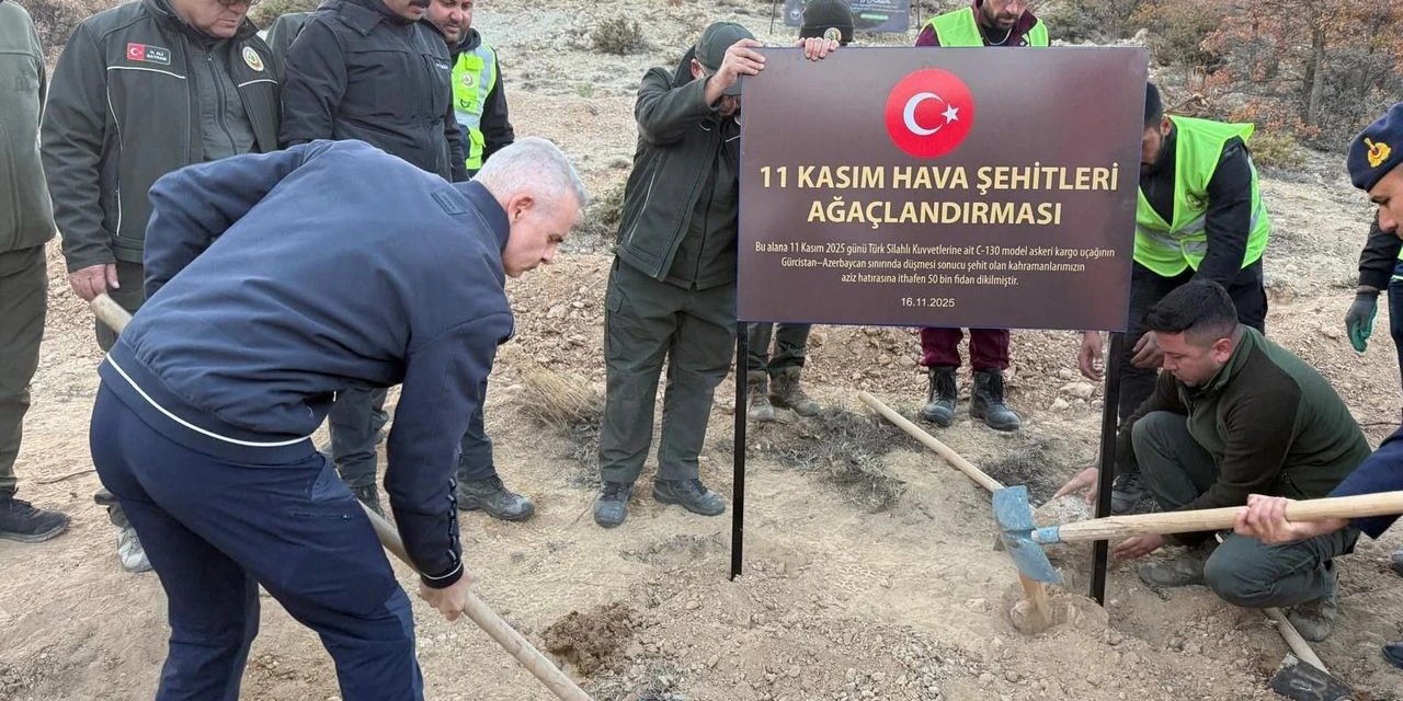 Karaman'da şehitler için 50 bin fidan dikildi