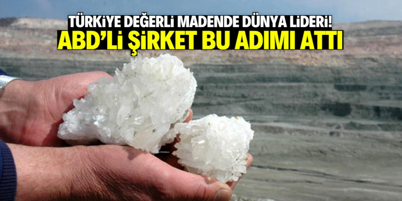Türkiye değerli madende dünya lideri! ABD'li şirket harekete geçti