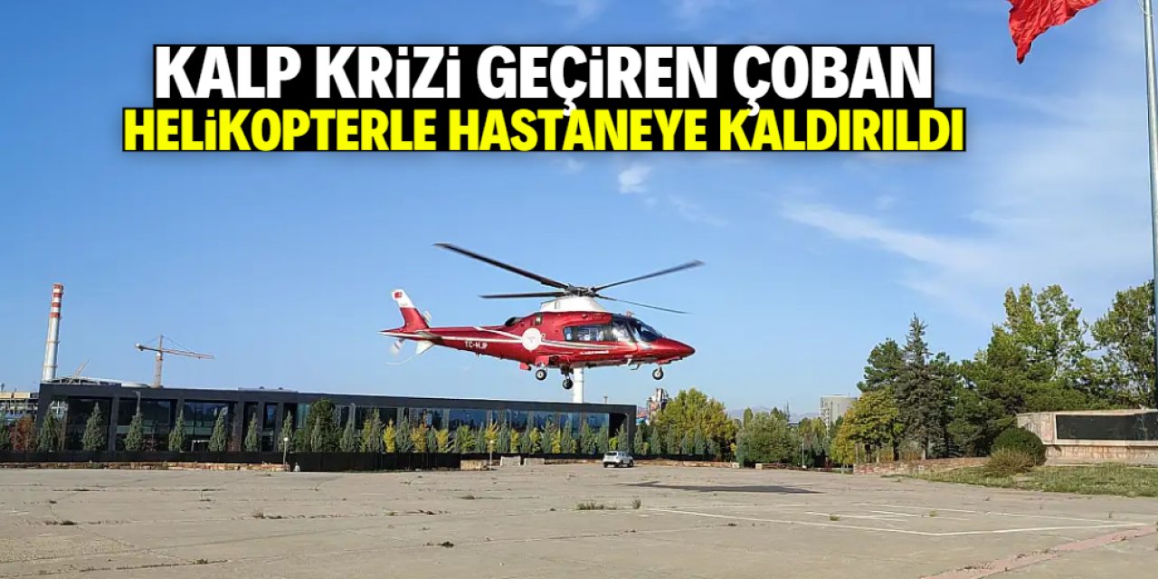 Kalp krizi geçiren çoban hava ambulansıyla hastaneye kaldırıldı