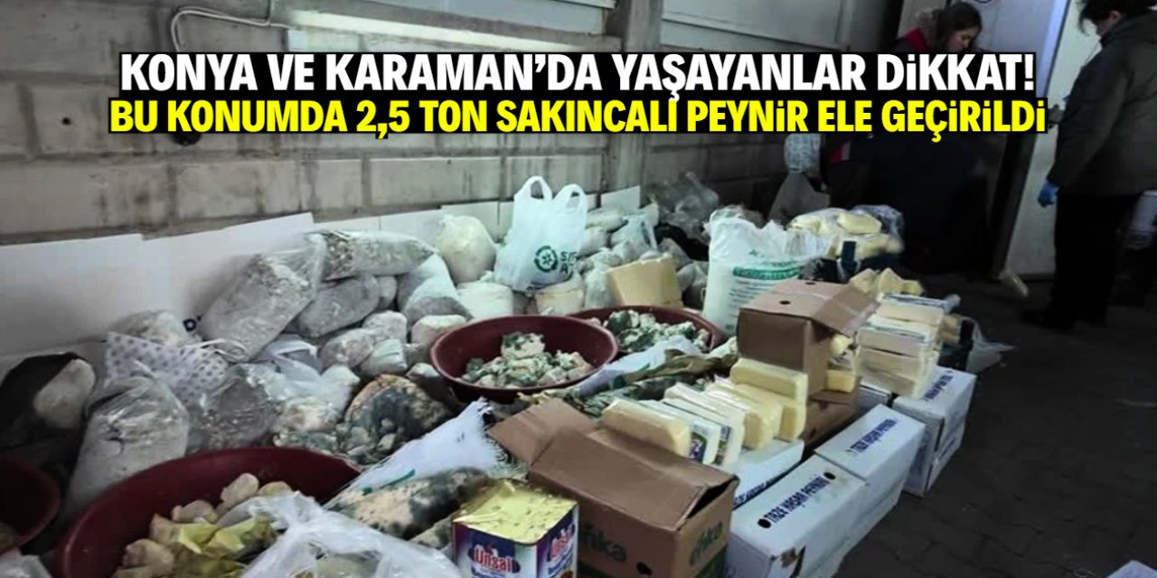 Konya ve Karaman'da yaşayanlar dikkat! Bu konumda 2,5 ton tehlikeli peynir bulundu