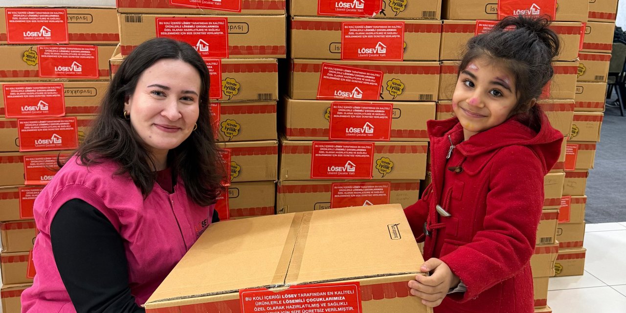 LÖSEV'in paketleri Konyalı ailelere ulaştırıldı