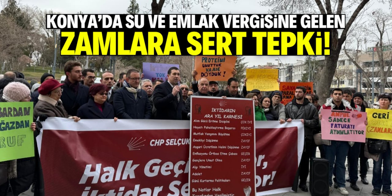 Konya'da su ve emlak vergisi zammına sert tepki!