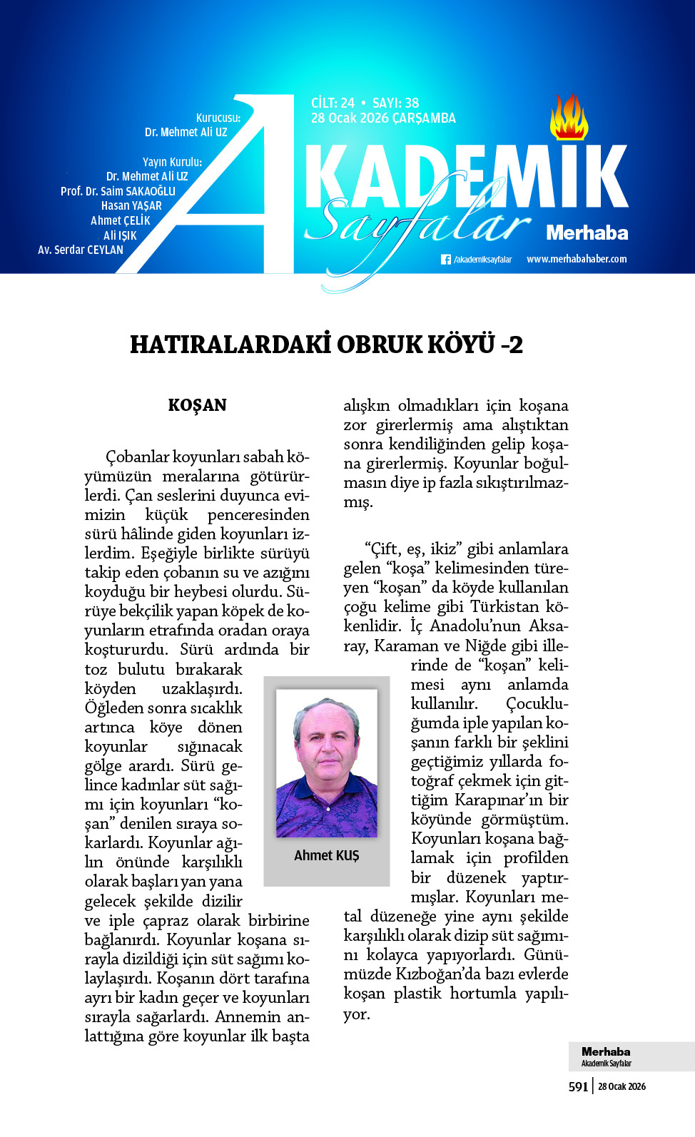 Cilt24, Sayı 38, 28Ocak 2026