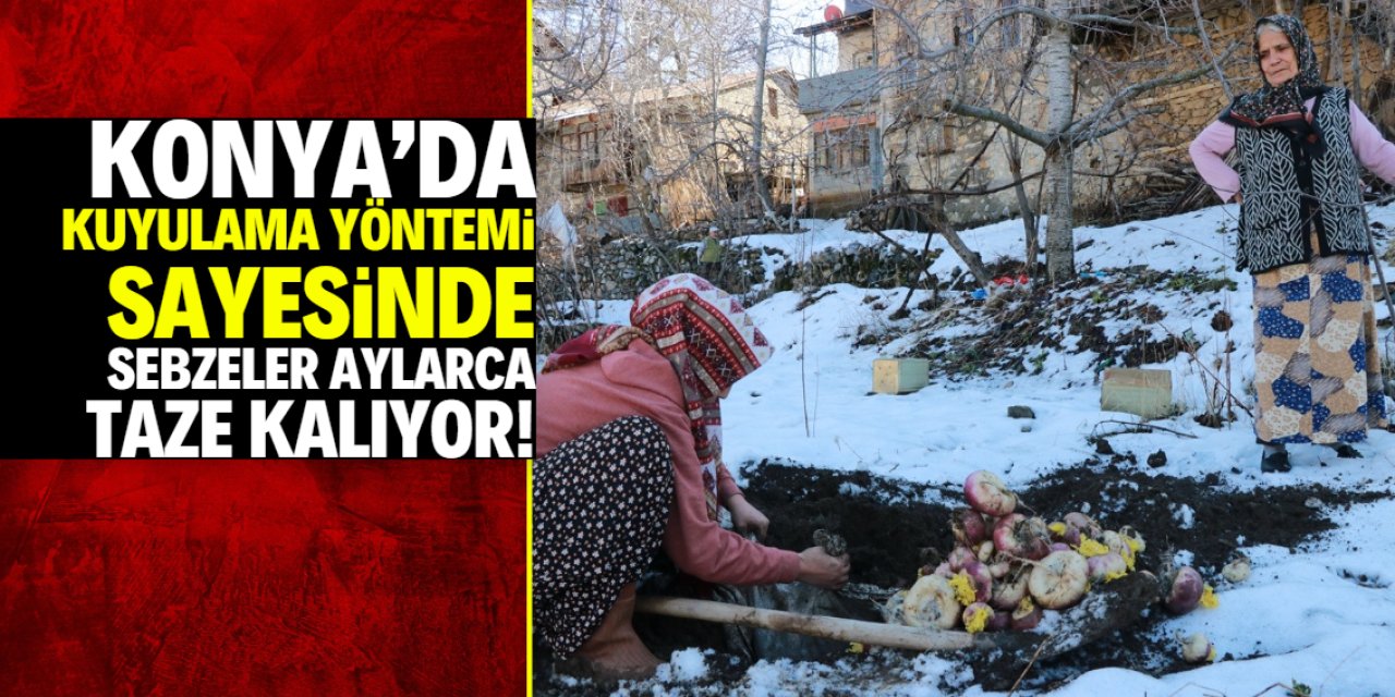 Konya'da 50 yaş üstünün bildiği yöntem! Kuyulama ile sebzeler aylarca taze kalıyor