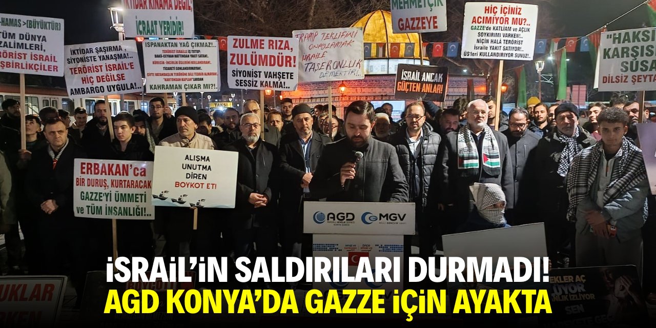 İsrail'in saldırıları durmadı! AGD Konya'da Gazze için ayakta