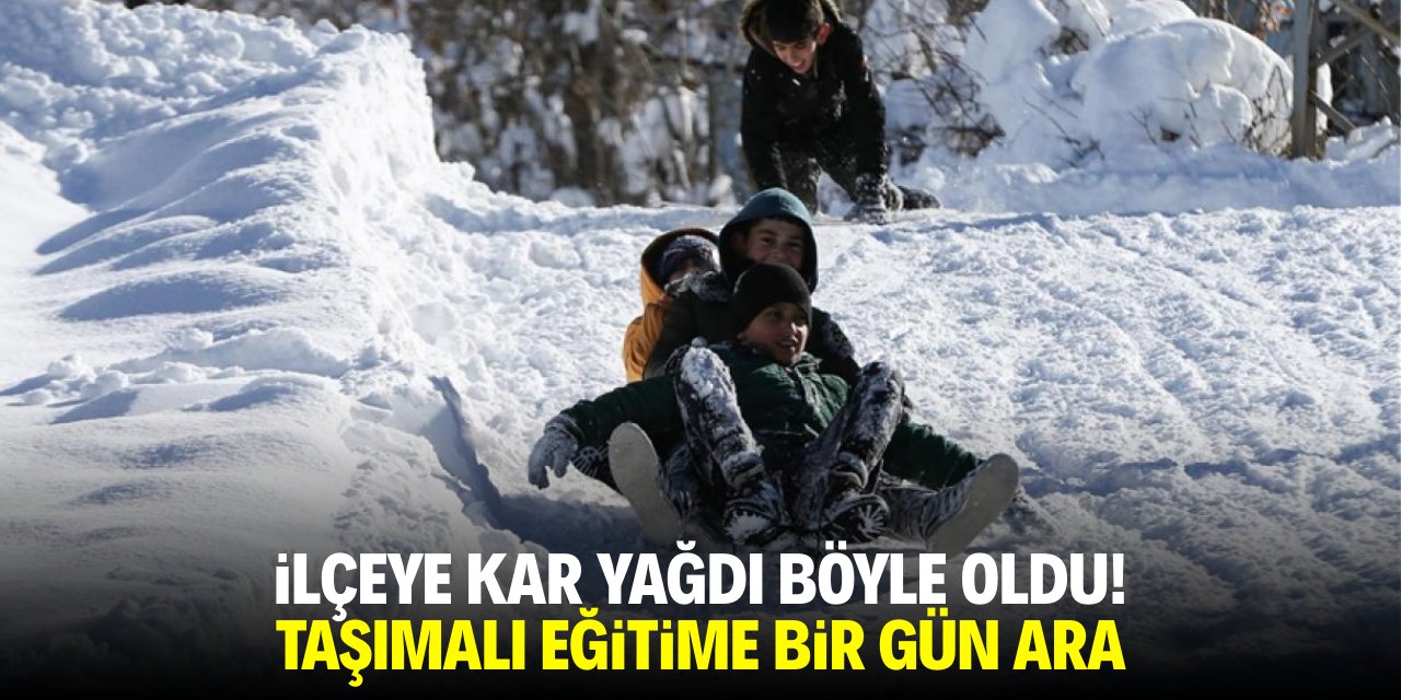 Konya'nın ilçesine kar yağdı böyle oldu! Taşımalı eğitime bir gün ara