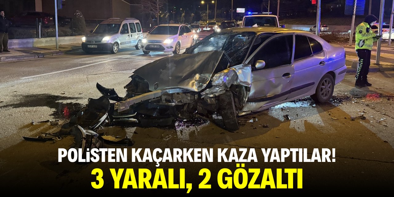 Polisten kaçarken kaza yaptılar! 3 yaralı, 2 gözaltı