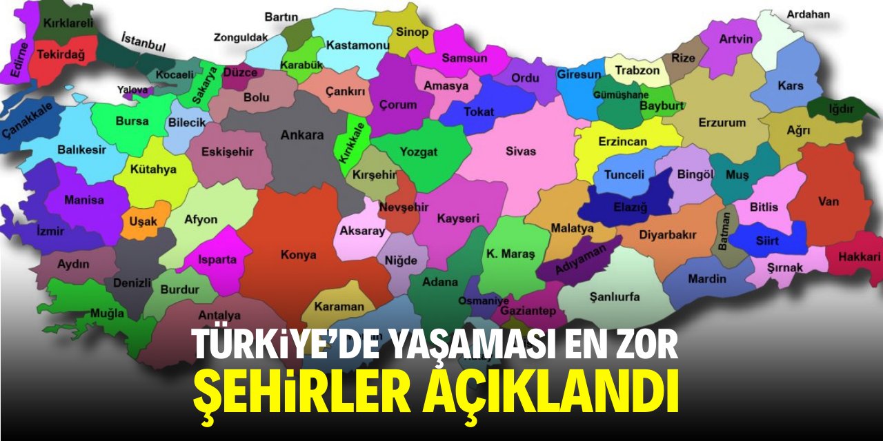 Türkiye'de hayatın zor olduğu şehirler açıklandı
