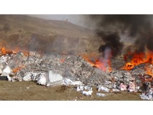 Bingöl'de 1 Milyon Liralık Kaçak Sigara İmha Edildi