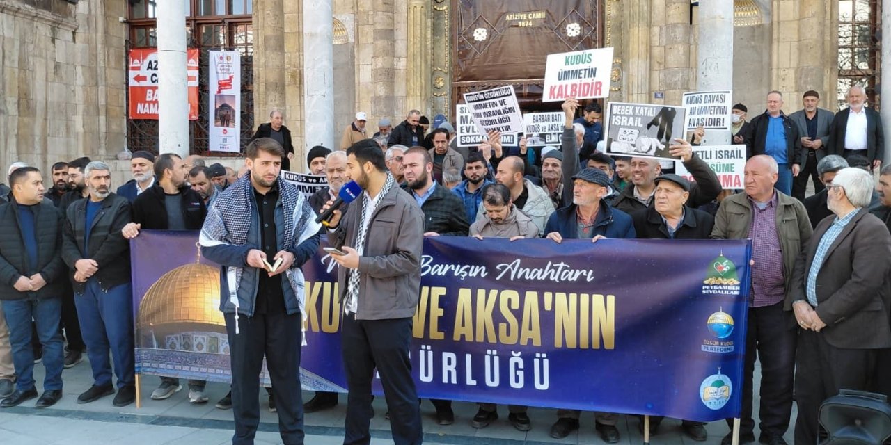 Konya'da Filistin'e destek eylemi