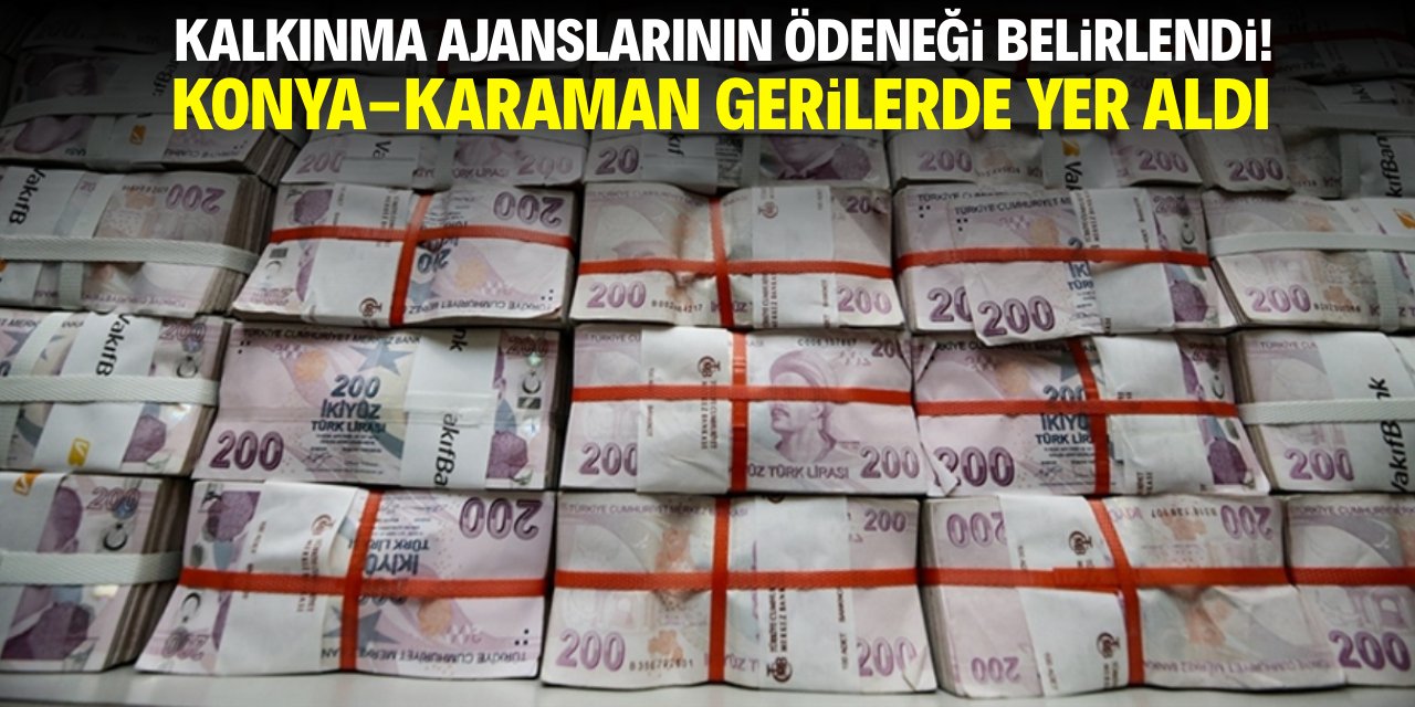 Kalkınma ajanslarının ödeneği belirlendi! Konya-Karaman gerilerde yer aldı