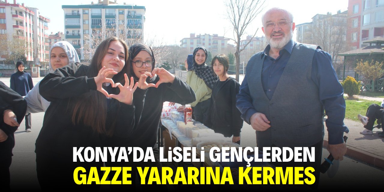Konya’da liseli gençlerden Gazze yararına kermes