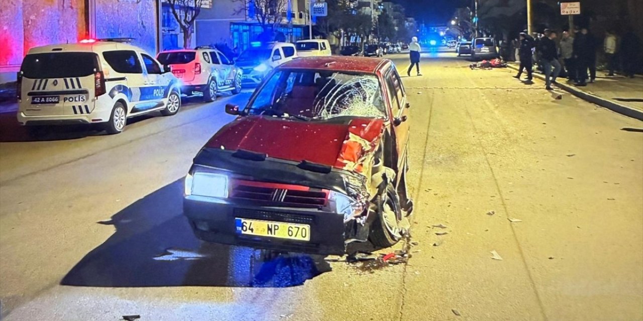 Akşehir'de otomobil ile motosiklet çarpıştı