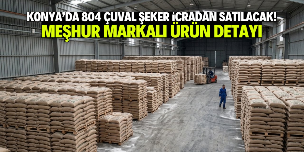 Konya'da 804 çuval şeker icradan satışa çıkarıldı