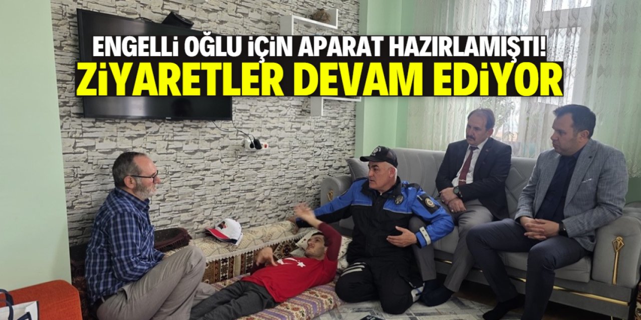 Engelli oğlu için aparat hazırlamıştı! Ziyaretler sürüyor
