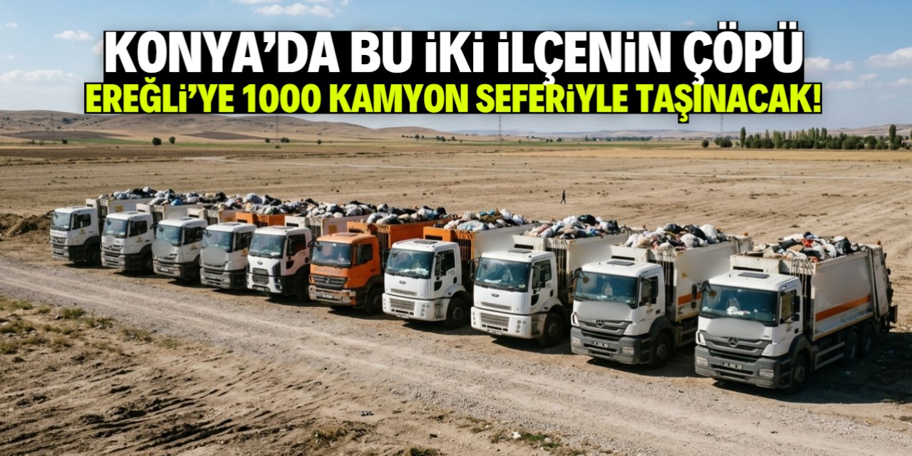 Konya'da iki ilçenin çöpü Ereğli'ye taşınacak! 1000 kamyon seferi düzenlenecek
