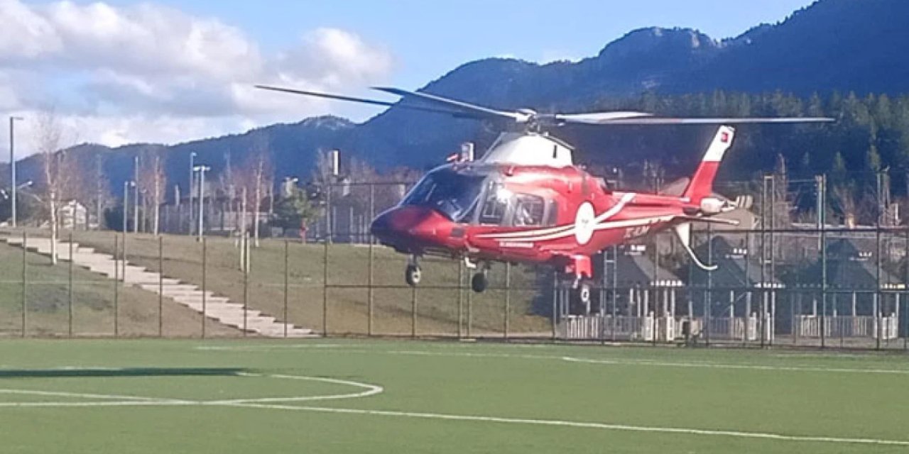 Konya'da hava ambulansı kalp krizi için havalandı