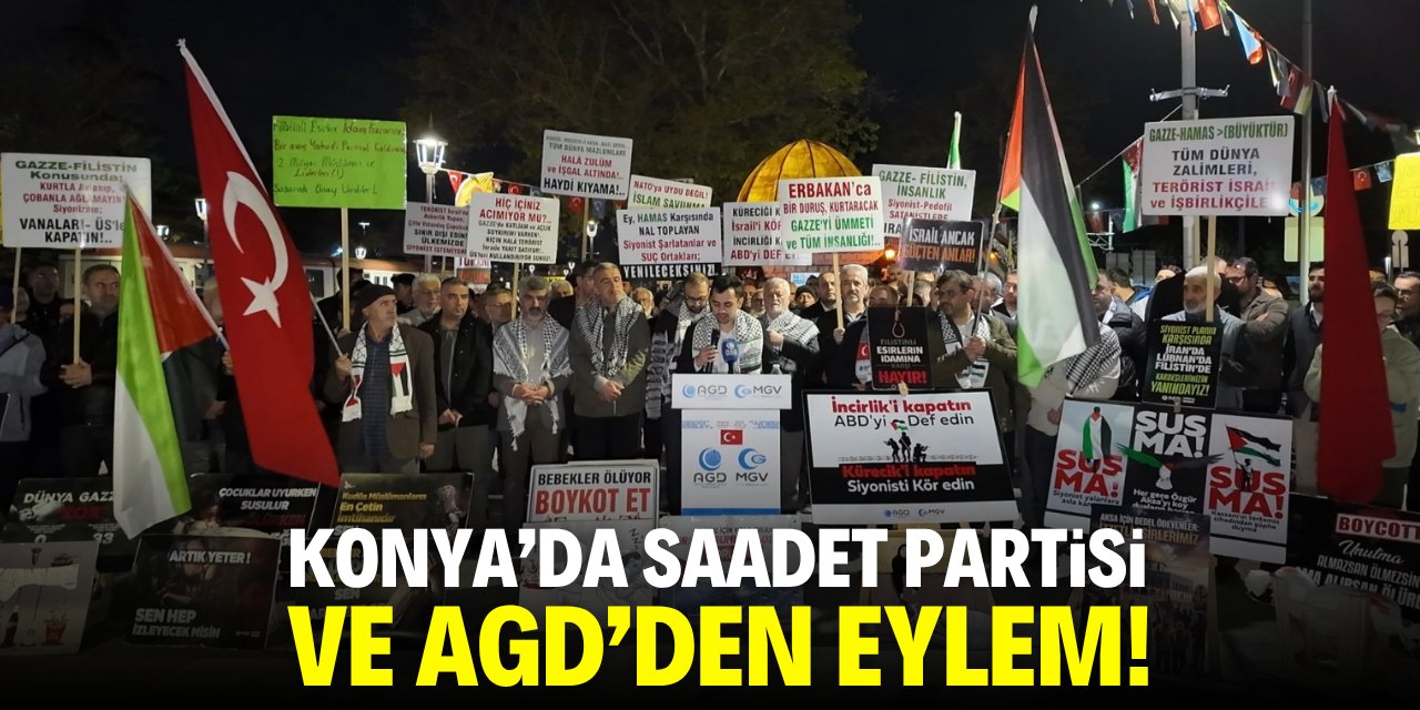 Konya'da Saadet Partisi ve AGD'den eylem
